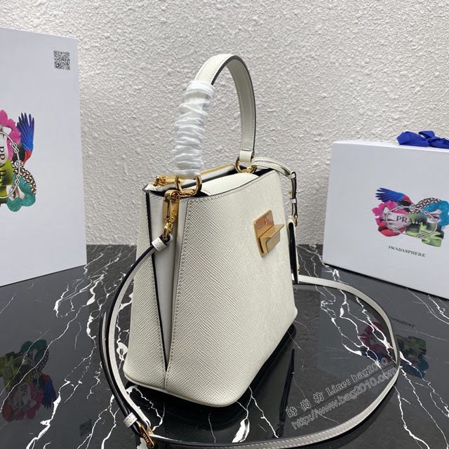 prada女包 普拉達2020專櫃爆款 1BN012 Prada十字紋牛皮肩背女包 Prada手提水桶包  pyd2341